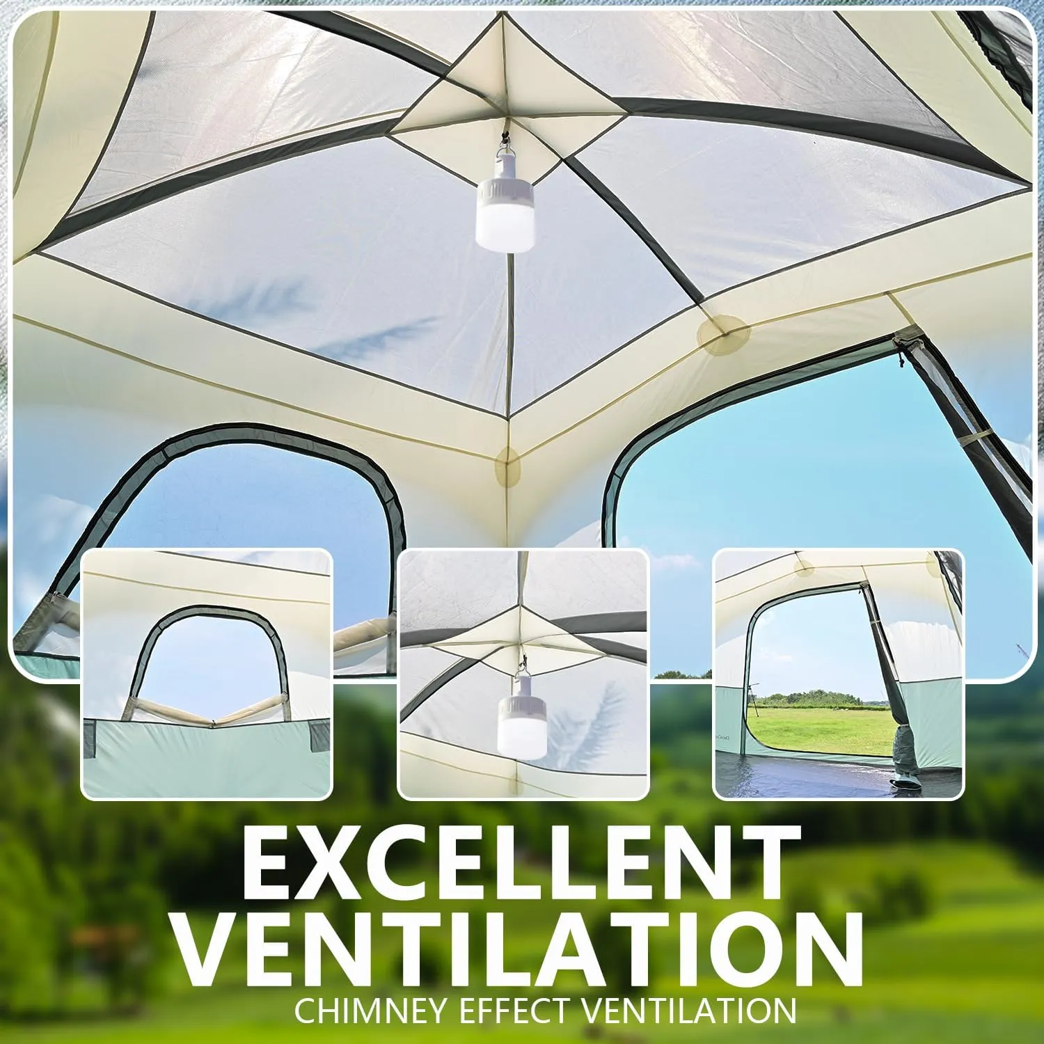 Tents 4/6/8/12 Person, Easy Setup Waterproof Camping Tent with Rainfly, Portable Double Layer Large Family Tent for Camping Backyard Outdoor &Hiking