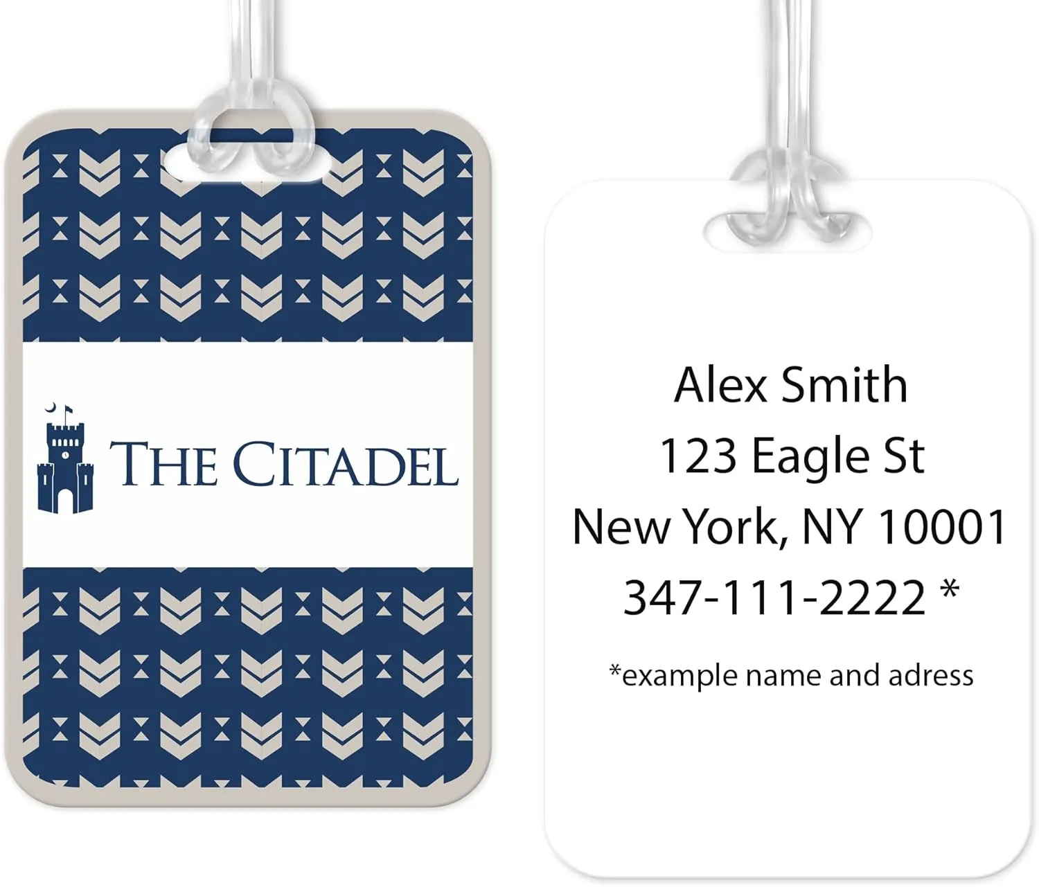 The Citadel Travel Luggage ID Bag Tag for Suitcases Rectangle Plastic Tag Luggage Tag with Name Privacy Protection Travel Bag Labels (The Citadel 6)