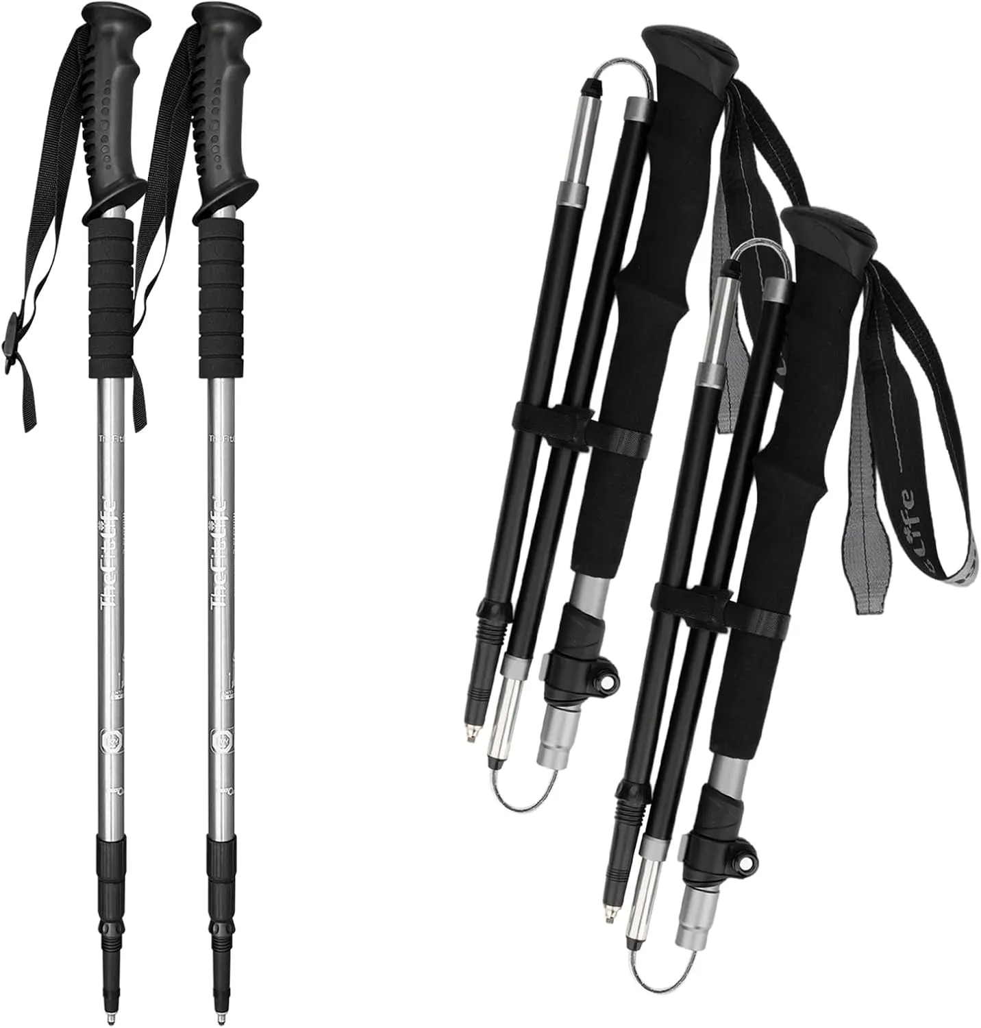 TheFitLife Anti Shock Trekking Poles   Folding Poles Aluminum