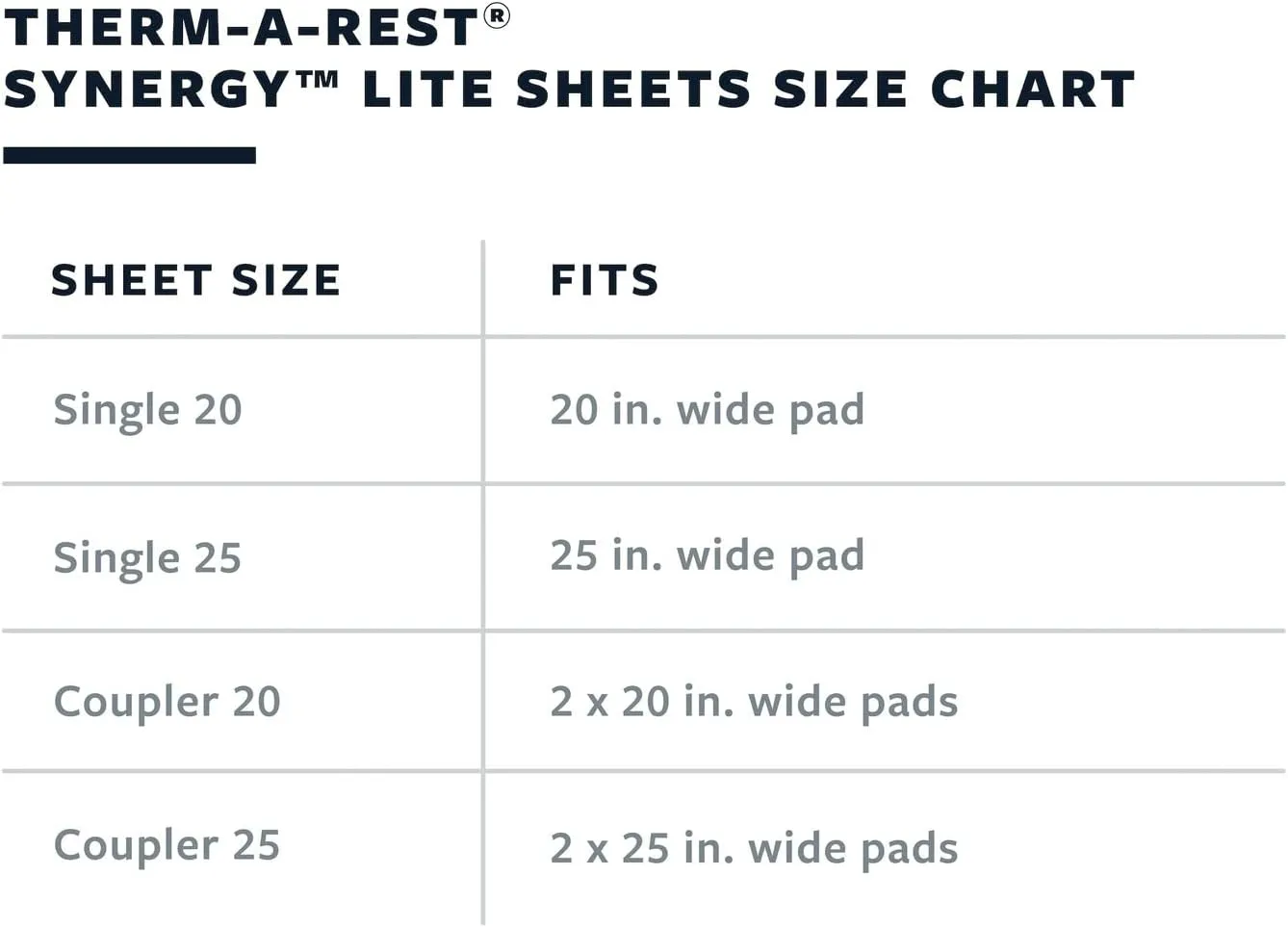 Therm-a-Rest Synergy Lite Mattress Coupler, 20, Stargazer