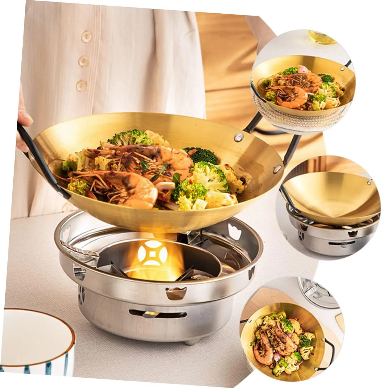 Thickened Stainless Steel Pan Versatile Stockpot for Hot Pot Dry Pot Easy to Clean Store