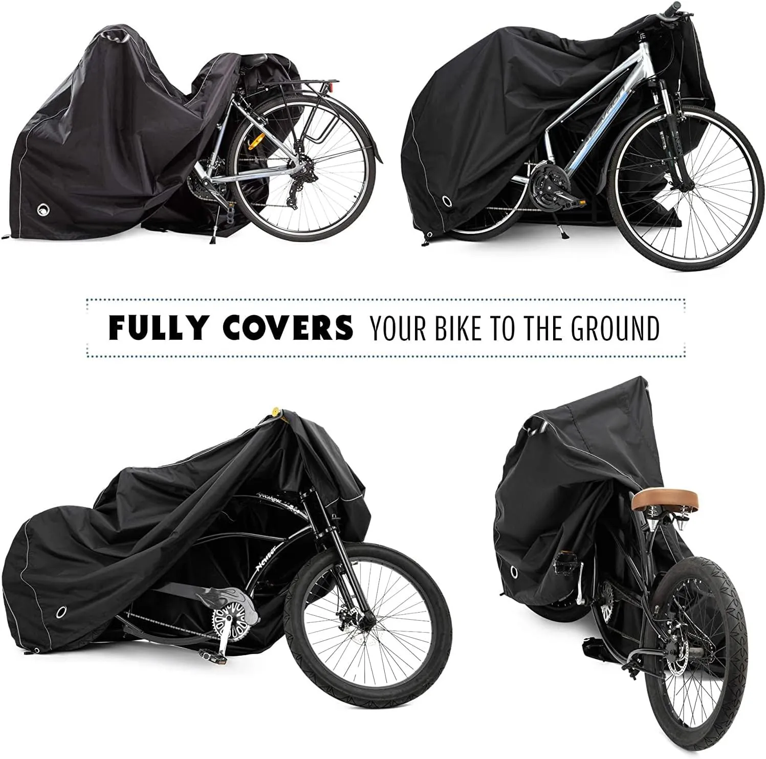 ThreeH Bike Cover for 3 Bikes Outdoor Storage Waterproof Rain Sun UV Dust Wind Proof with Lock Hole Bike Covers for Mountain Road Electric City Bike
