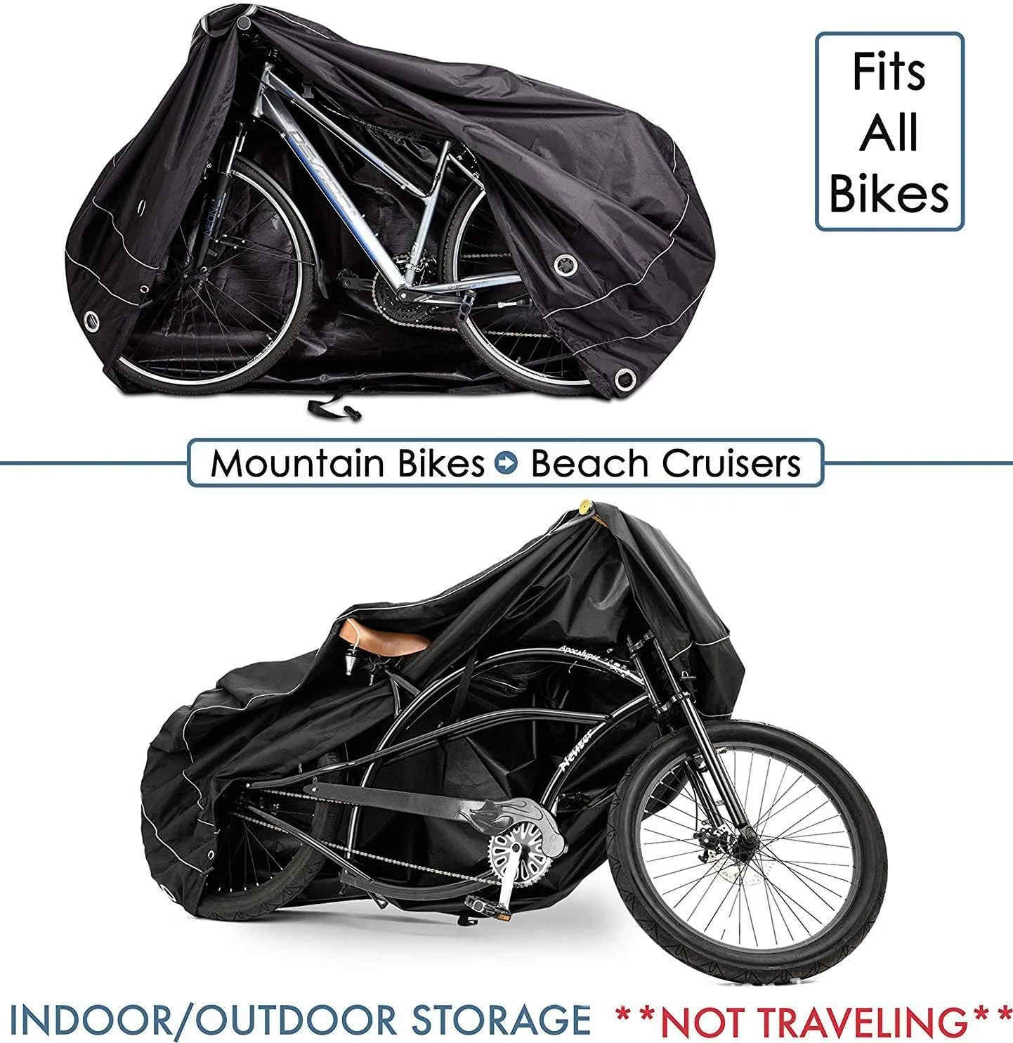 ThreeH Bike Cover for 3 Bikes Outdoor Storage Waterproof Rain Sun UV Dust Wind Proof with Lock Hole Bike Covers for Mountain Road Electric City Bike