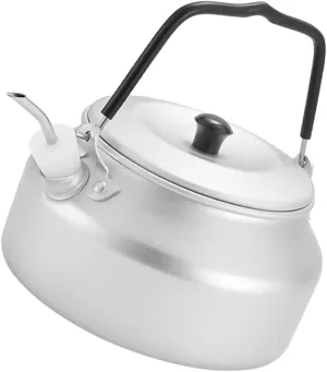 TIDTALEO Outdoor Stainless Steel Tea Pot Portable Stovetop Kettle for Camping Hiking and Picnics Compact Design with Heat Insulation Multi Function Outdoor Cooking Supply