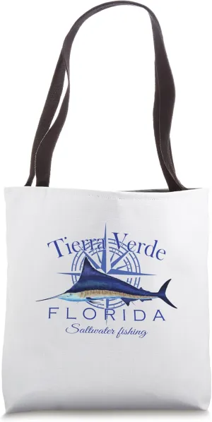 Tierra Verde Florida Sailfish Billfish Saltwater Fishing Tote Bag