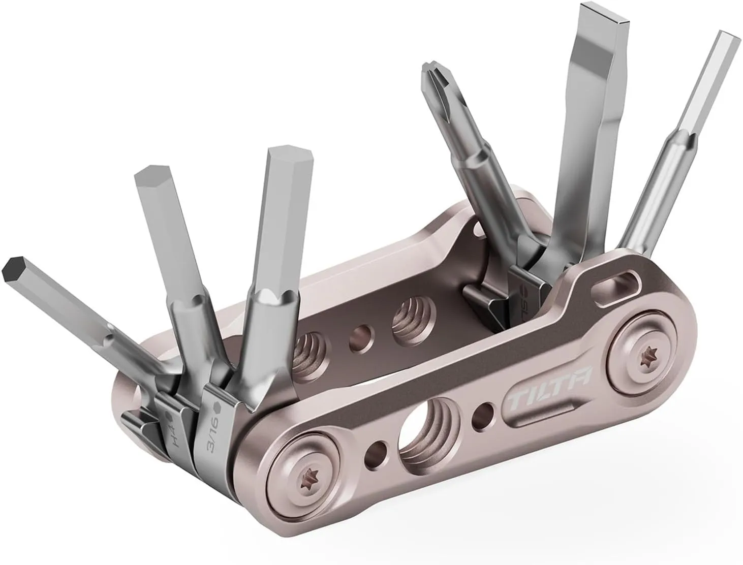 Tilta Multi-Functional Mini Tool Kit | Features Allen Keys and Screw Drivers | Compact & Lightweight | Compatible with Most Cages & Camera Systems (Smokey Pink) TA-MMT-SP