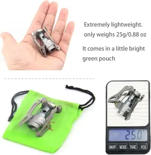 Titanium Alloy Camping Stove Burner, Aerospace-Grade, High Temperature Resistant, Foldable Bracket