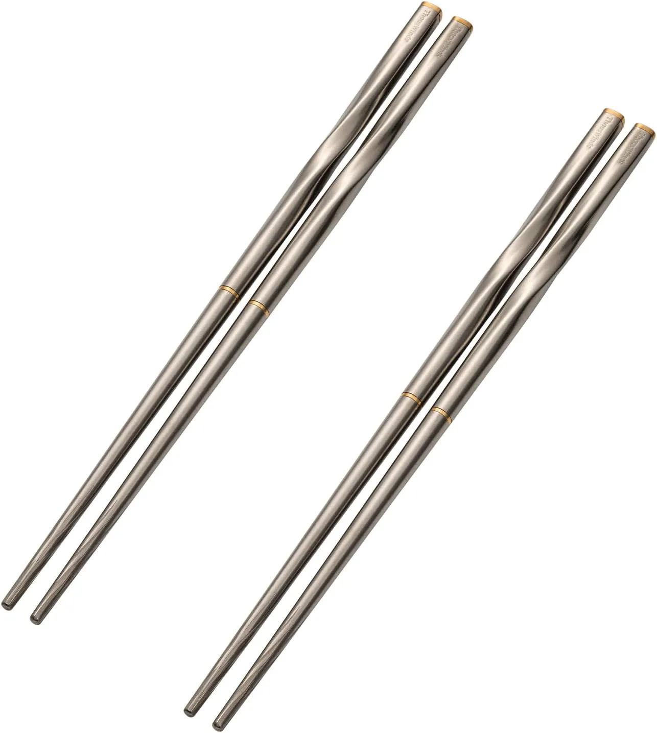 Titanium Chopsticks , Foldable Lightweight Reusable Camping Cutlery, Utensils for Camping Backpacking Hiking Home, with Storage Bag, 2 Pairs