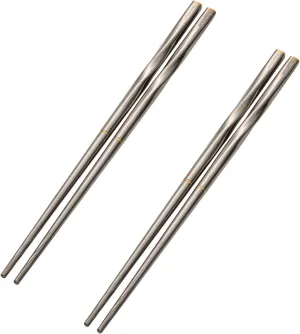 Titanium Chopsticks , Foldable Lightweight Reusable Camping Cutlery, Utensils for Camping Backpacking Hiking Home, with Storage Bag, 2 Pairs
