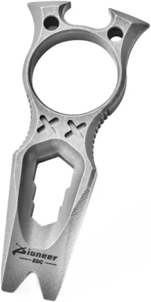 Titanium Pry Bar EDC Multi-function Tool Wrench Bottle Opener Pry Bar Function Compact Multi-function Pocket Keychain For Outdoor Daily Carry (Stone washing)