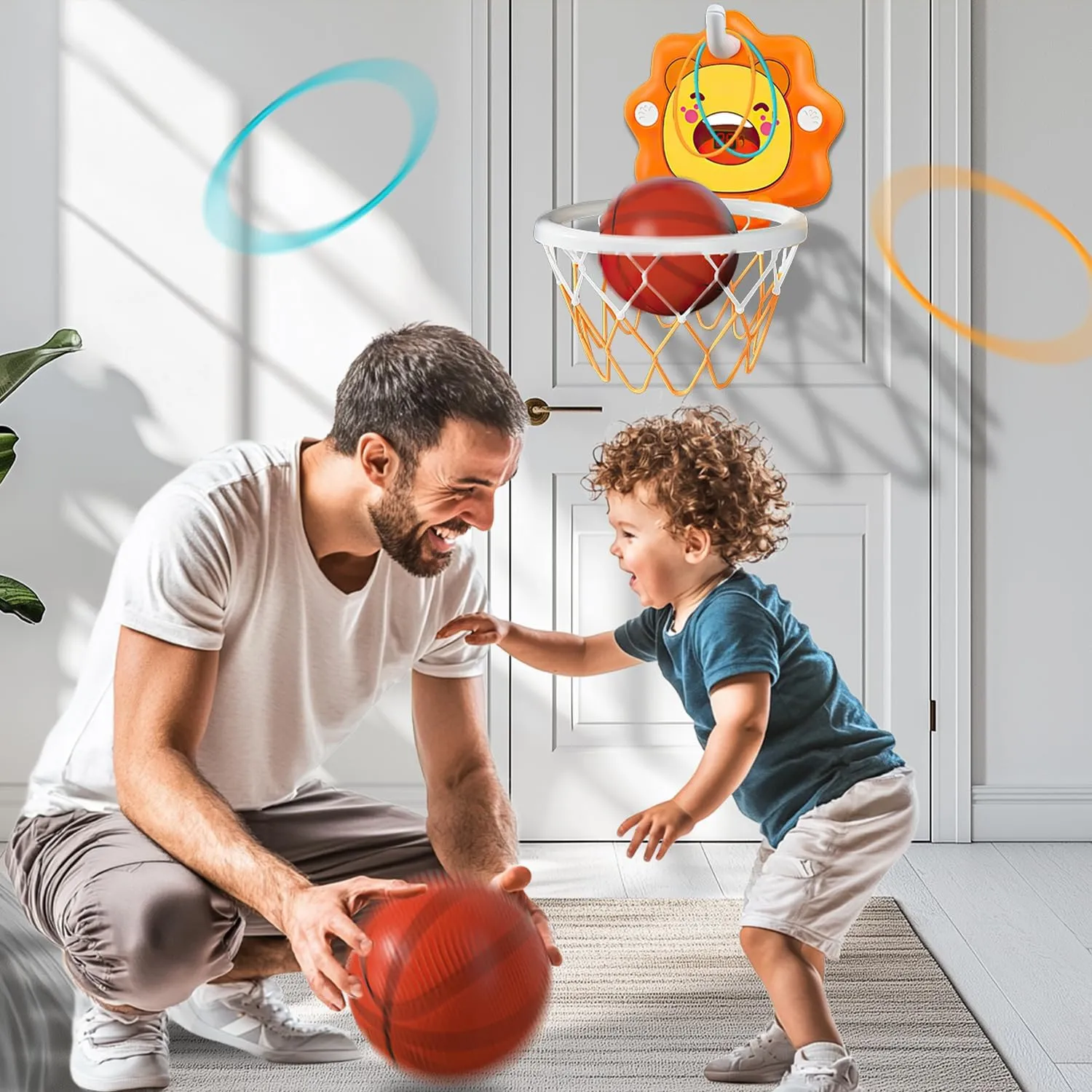 Toddlers Bath Mini Basketball Hoop Indoor,Scoreboard Portable Design Adjustable Height Ring Toss Christmas Birthday Baby Kids Boys Small Basketball Hoop Gifts Toys for Age 1-2-3-4-5-6