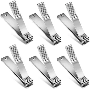 Toenail Clippers Straight Edge Toenail Clippers for Men Women Thick Nails, 6PCS,Silver,Silver