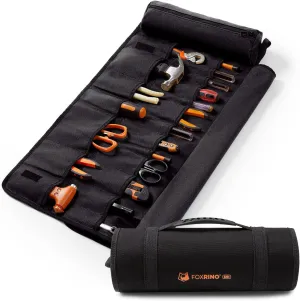 Tool Roll, Heavy Duty Tool Roll Bag Organizer, Roll Up Tool Pouch with 20   1 Pocket, Gifts for Men Father Dad Mechanic, Black