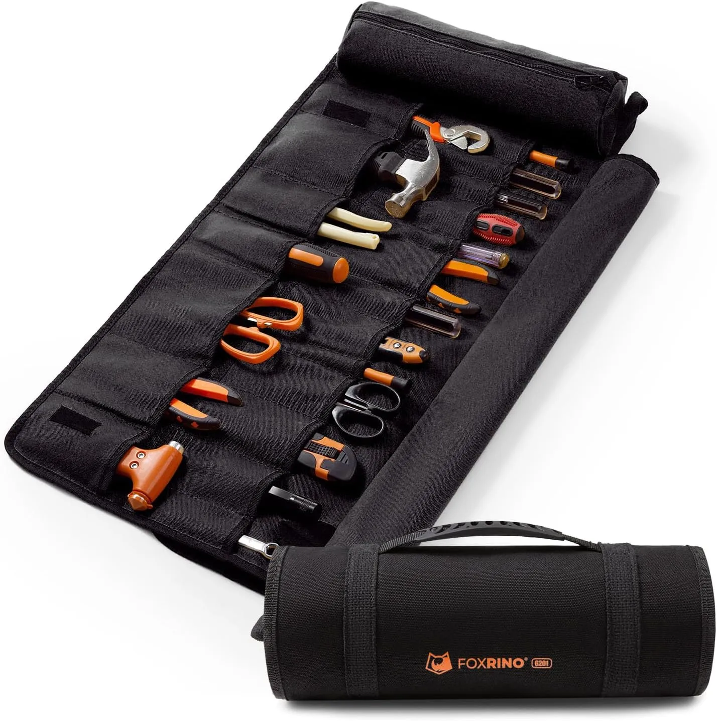 Tool Roll, Heavy Duty Tool Roll Bag Organizer, Roll Up Tool Pouch with 20   1 Pocket, Gifts for Men Father Dad Mechanic, Black
