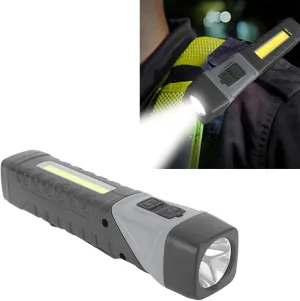Topyond M009 LED COB Flashlight - Super Bright, IPX4 Waterproof, 5 Modes, Rotatable Magnetic Flashlight with Clip for Work and Camping