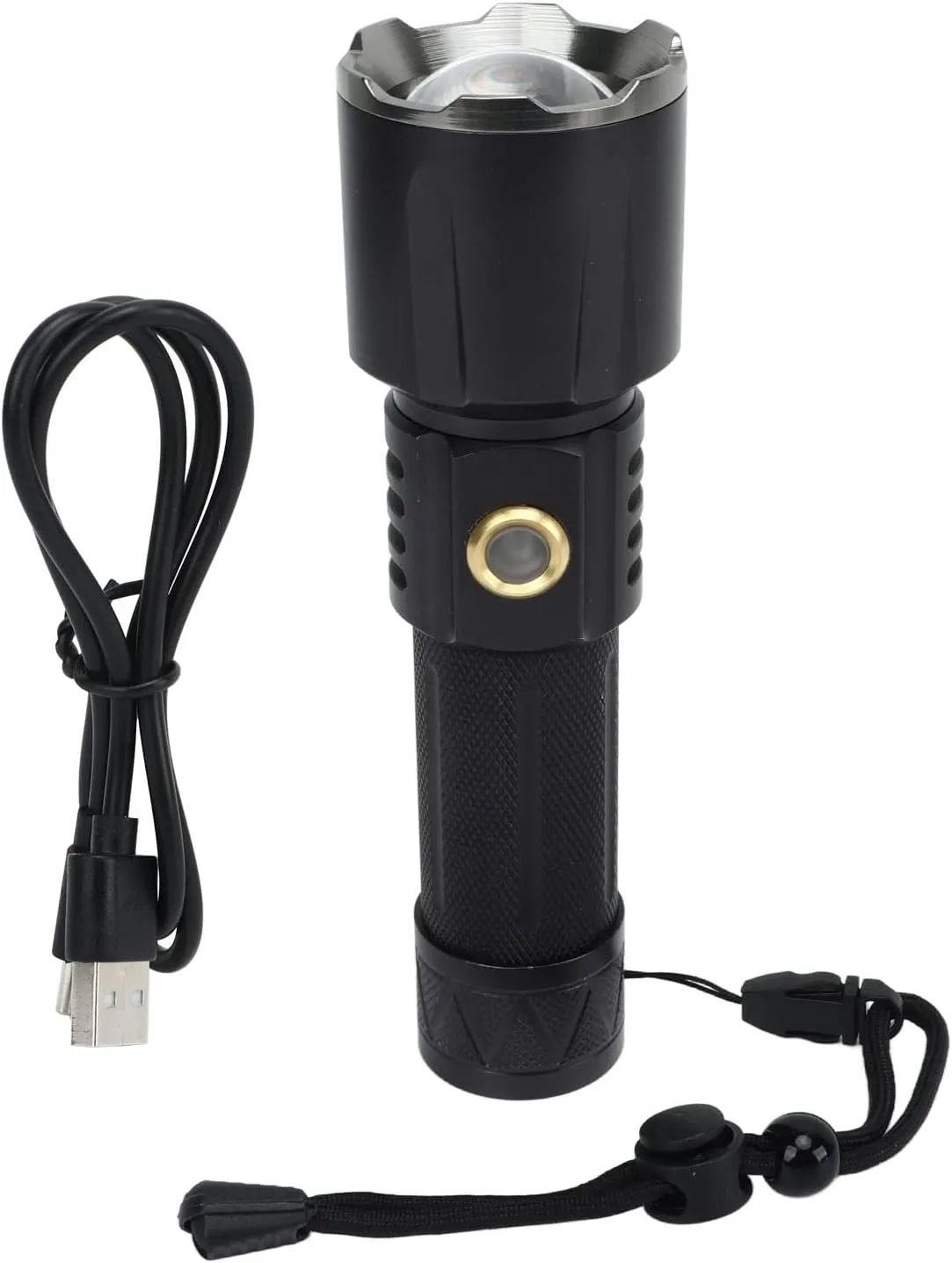 Topyond Zoomable Flashlight, Camping Flashlight, Bright Flashlights, High Brightness White Light Type C Charging 1500m Long Range for Outdoor