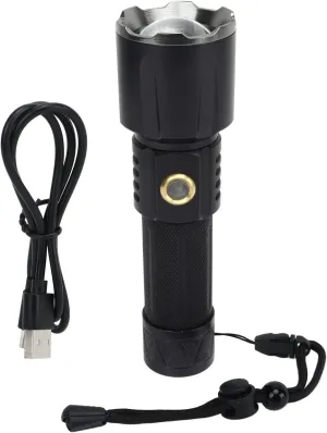 Topyond Zoomable Flashlight, Camping Flashlight, Bright Flashlights, High Brightness White Light Type C Charging 1500m Long Range for Outdoor