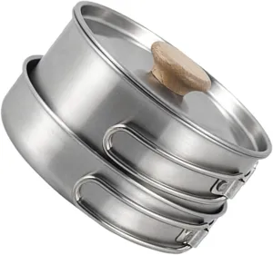 Totority Camping Pan Multi-Function Titanium Frying Pan Portable Stove Cooking Pot Wear-Resistant Camping Cookware