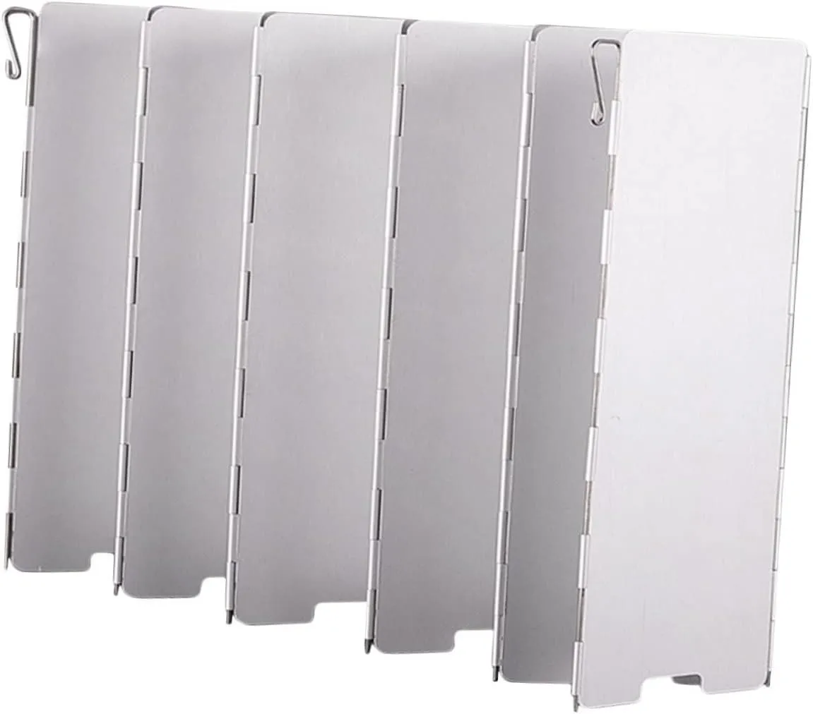 Toyvian Folding Camping Stove Windshield Plates Lightweight Wind Blocker for Outdoor Cooking Efficient Heat Utilization for BBQ Hiking Picnics and Mountaineering