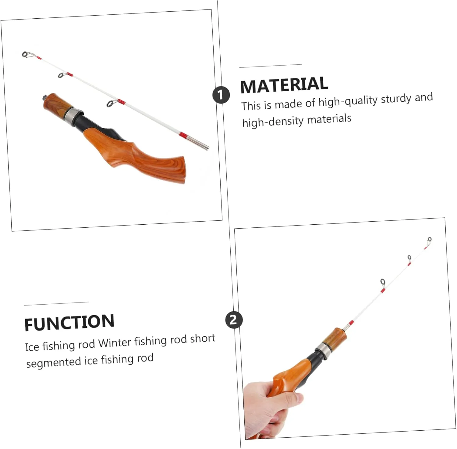 Toyvian Ice Fishing Rod Telescoping Pole Ice Fishing Stick Winter Fishing Rod Fishing Accessory Fishing Supply
