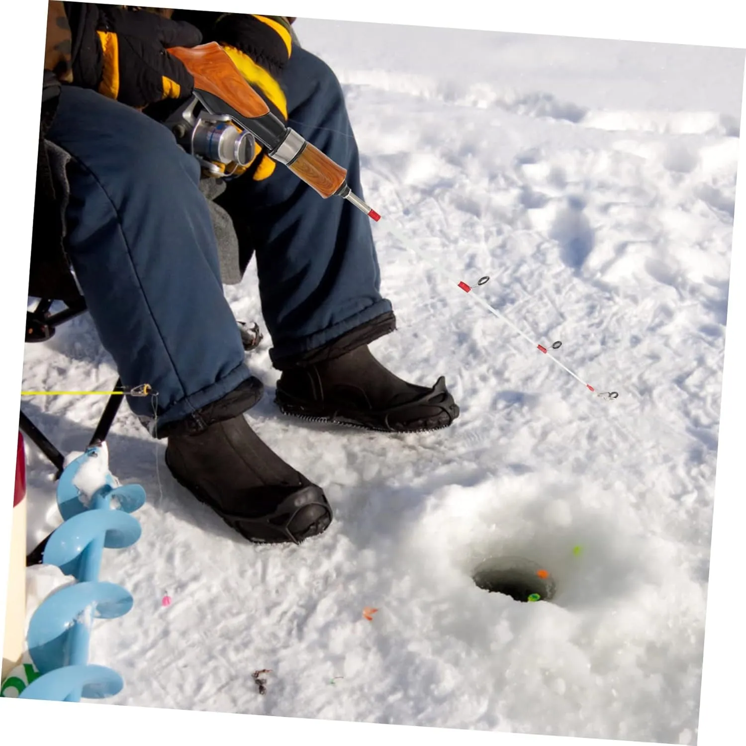 Toyvian Ice Fishing Rod Telescoping Pole Ice Fishing Stick Winter Fishing Rod Fishing Accessory Fishing Supply