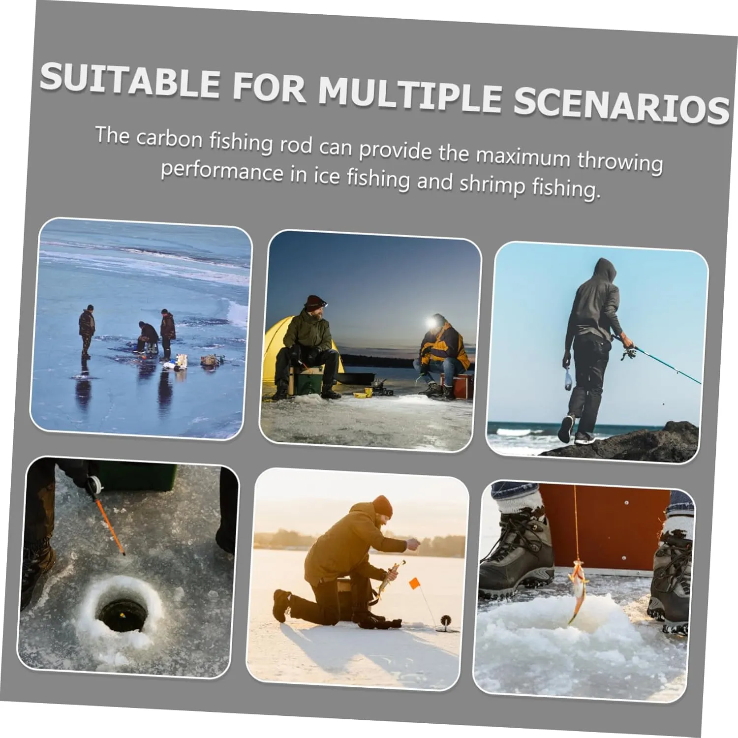Toyvian Ice Fishing Rod Telescoping Pole Ice Fishing Stick Winter Fishing Rod Fishing Accessory Fishing Supply