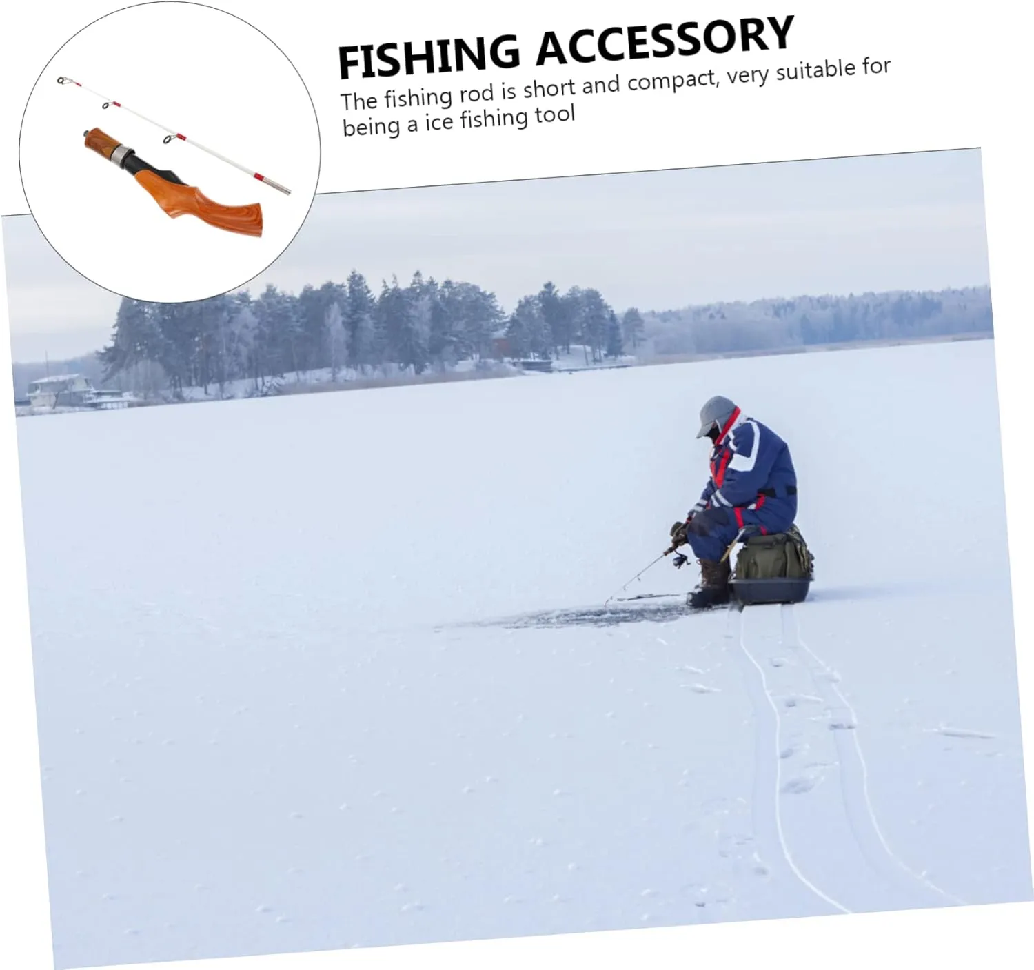 Toyvian Ice Fishing Rod Telescoping Pole Ice Fishing Stick Winter Fishing Rod Fishing Accessory Fishing Supply