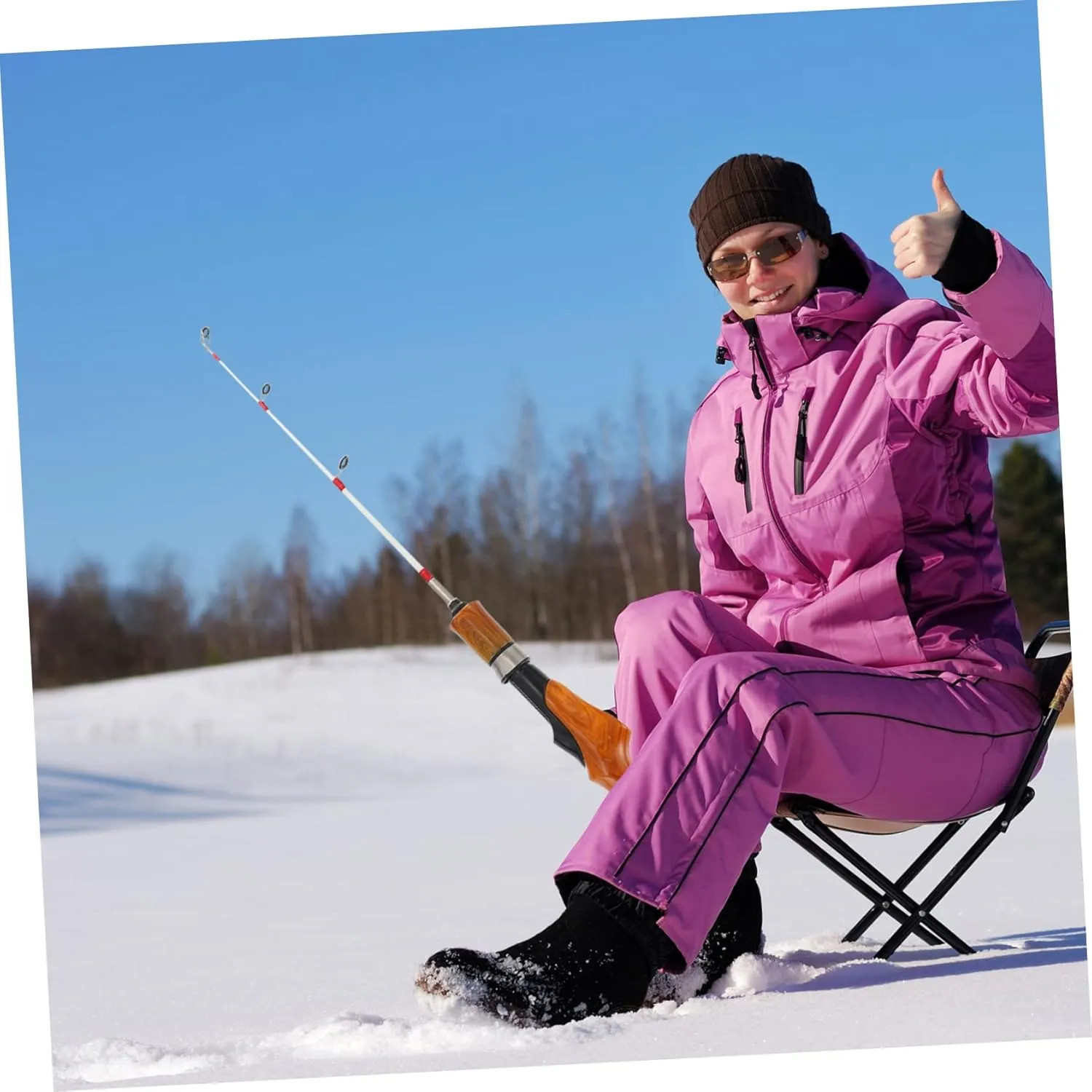 Toyvian Ice Fishing Rod Telescoping Pole Ice Fishing Stick Winter Fishing Rod Fishing Accessory Fishing Supply