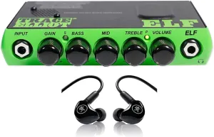 Trace Elliot ELF 200w Ultra Compact Bass Amplifier Amp Bundle with Mackie in-Ear Monitors