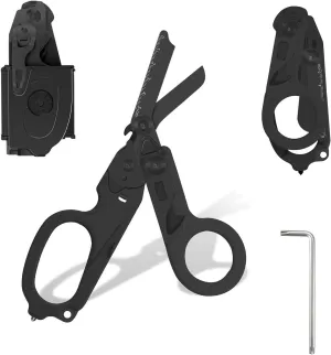 Trauma Shears Foldable with Compatible Holster, Multi Tool Emergency Response Shears for Nurses, Multi-function Outdoor Tactical Shears, Electroplating Trauma Scissors with Gift Box