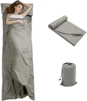 Travel and Camping Sheet Sleeping Bag Liner - Lightweight Compact and Portable Adult Sleeping Bag - Ideal for Traveling,Hostels and Camping
