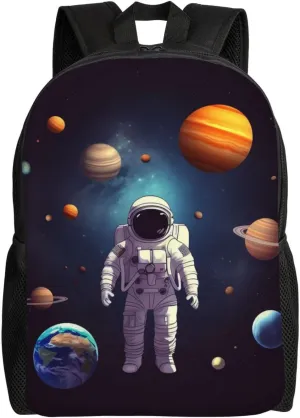 Travel Backpack for Women Men Astronaut solar system planets Laptop Backpack Large College Bag Waterproof Casual Daypack