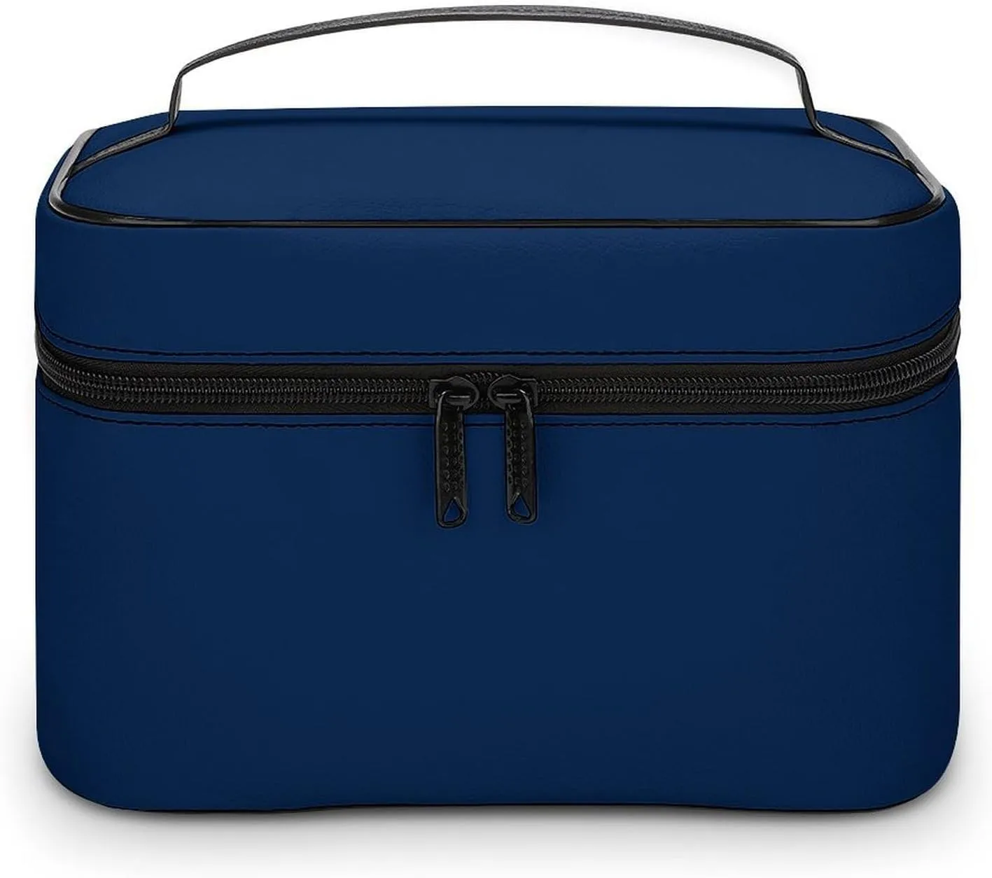 Travel Makeup Bag, Minimalist Navy Blue Solid Plain Simple Cosmetic Bags for Women Large Capacity Waterproof Toiletry Bag Make up Organizer