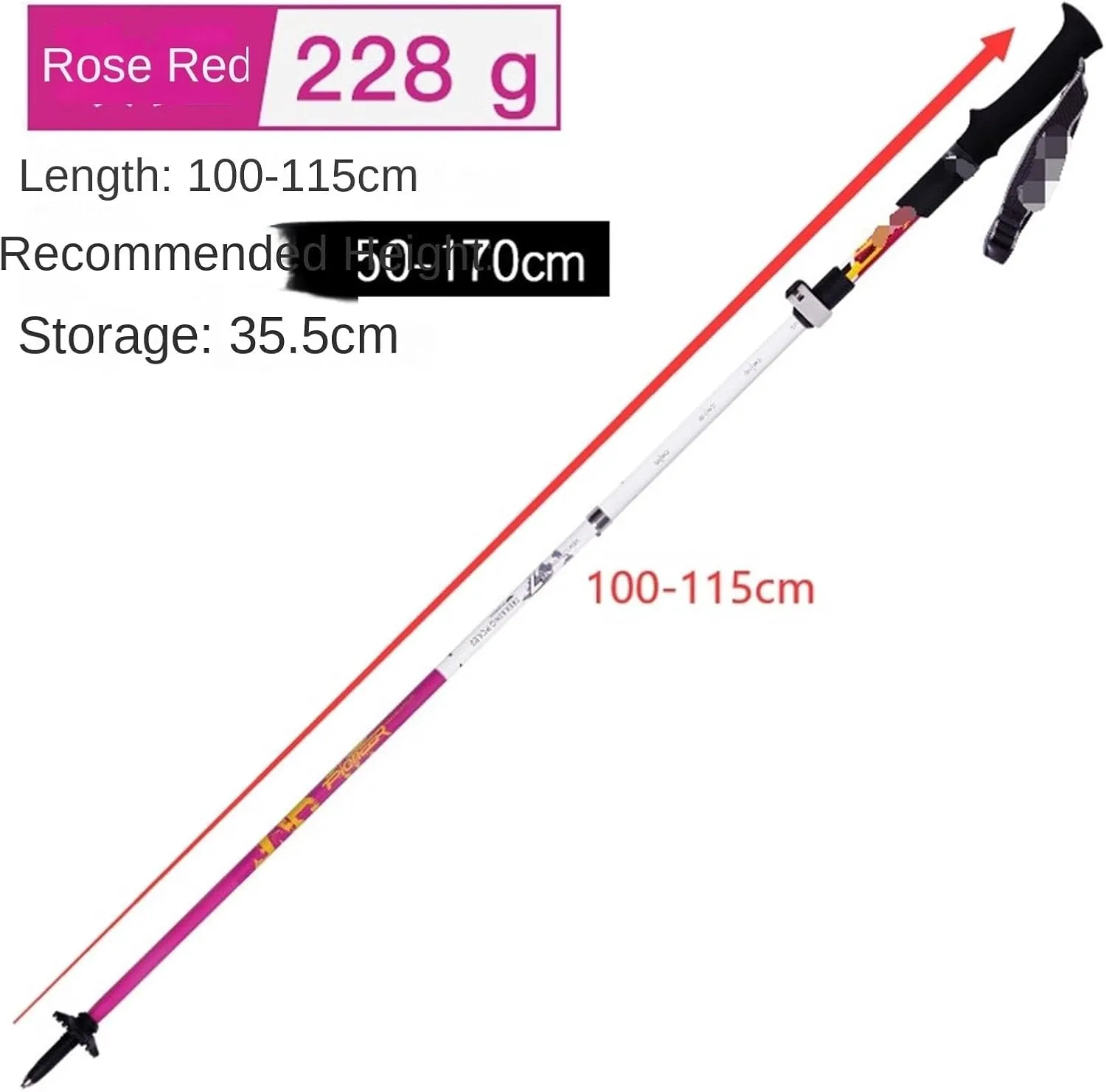 Travel Trekking Pole Carbon Fiber Hiking Poles Ultralight Folding Walking Sticks Lightweight Foldable Walking Poles Outdoor Activities