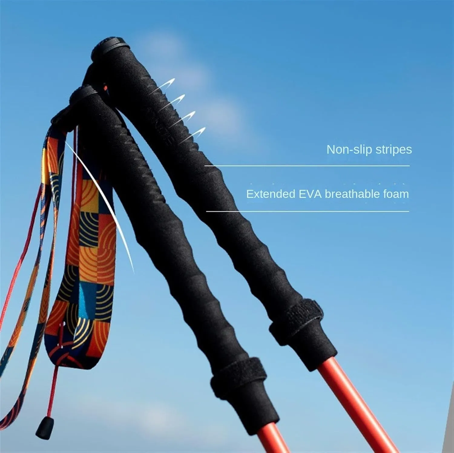 Travel Trekking Pole Carbon Fiber Trekking Poles Lightweight Strong for Hiking Camping Mountaining Outdoor Activities(110cm)