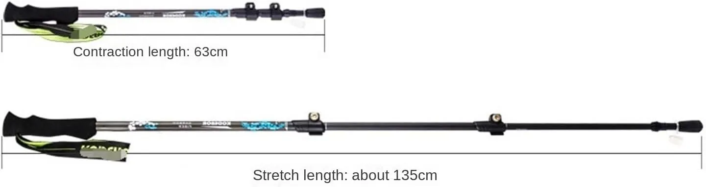 Travel Trekking Pole Carbon Fiber Trekking Poles Strong Lightweight Adjustable Walking Sticks for Hiking Camping Outdoor Activities(G)