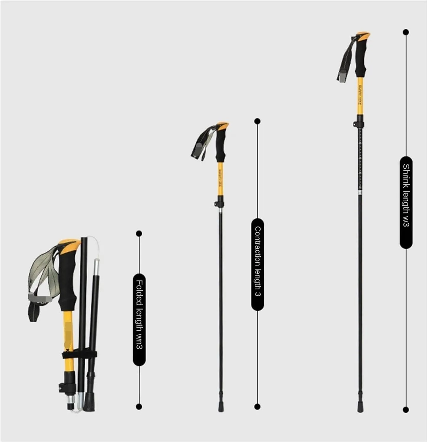 Travel Trekking Pole Foldable Trekking Poles Hiking Poles Lightweight Walking Sticks Aluminum for Hiking Camping Outdoor Activities