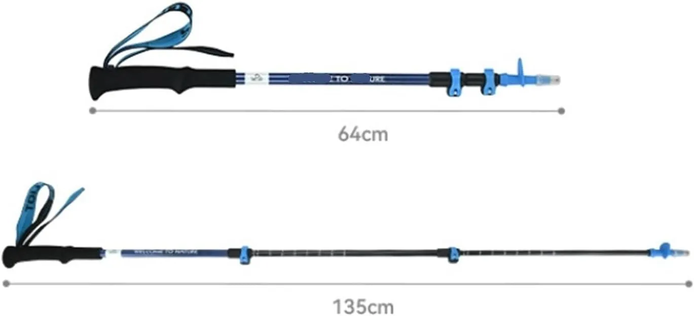 Travel Trekking Pole Light Adjustable Hiking Trekking Poles Strong Trekking Sticks with Soft Non-Slip Handles Outdoor Activities(Red)