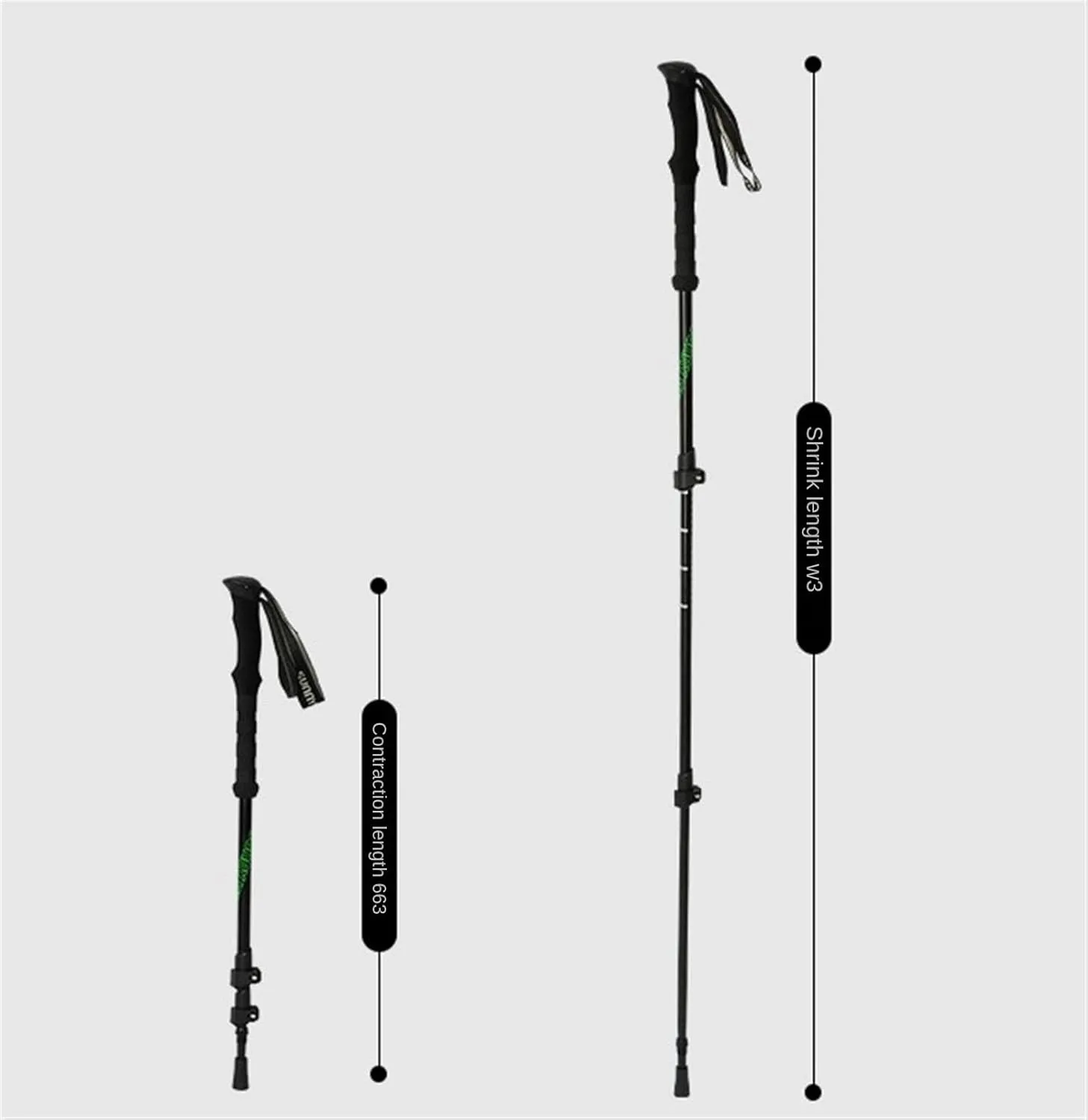 Travel Trekking Pole Outdoors Aluminum Trekking Poles Strong Lightweight Hiking Support Extendable Walking Outdoor Activities(Black)