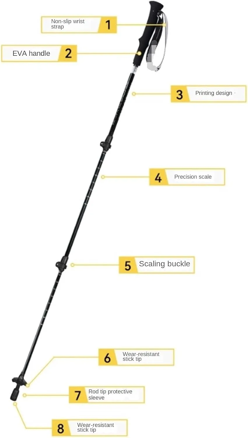 Travel Trekking Pole Trekking Poles Adjustable Hiking Or Walking Sticks Strong Lightweight Quick Adjust Outdoor Activities(Red)