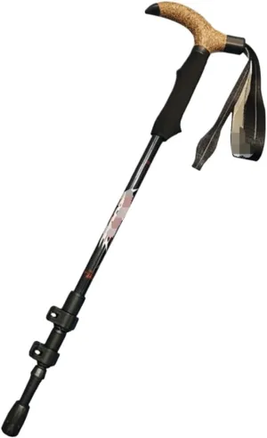 Travel Trekking Pole Walking Stick Outdoor Trekking Pole Carbon Fiber Lightweight for Hiking Camping Backpacking Outdoor Activities(Black)