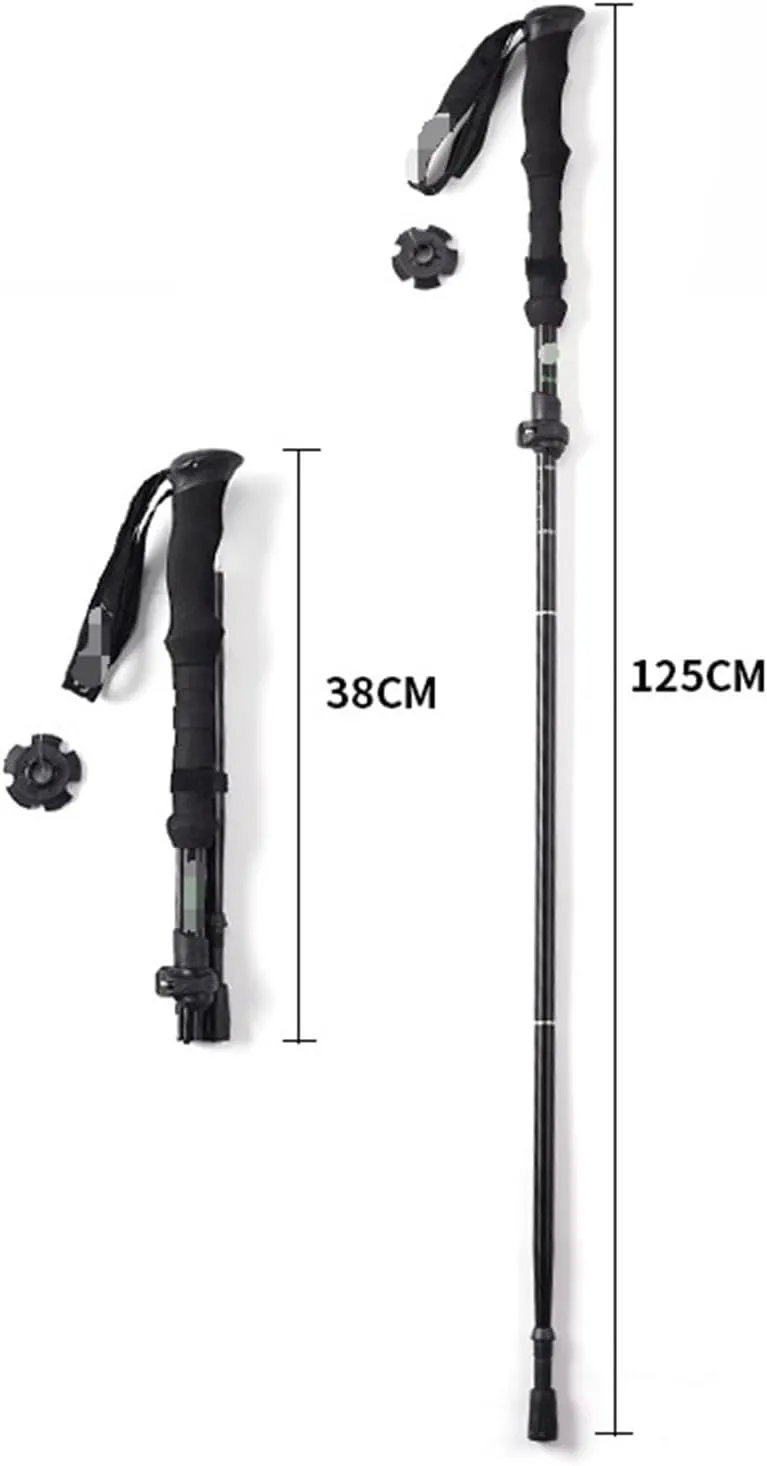 Travel Trekking Pole Walking Trekking Poles Folding Adjustable Lightweight Aluminum Hiking Poles for Men Women Outdoor Activities