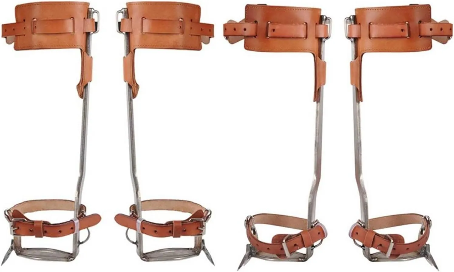 Tree Clim Gear Tree Clim Spike Set Stainless Steel Clim Nails Non-Slip Cat's Claw Adjustable Safety Belt Lanyard Tree Clim Artifact for Hunting Observation Pickin (Double Claw and Belt 1)