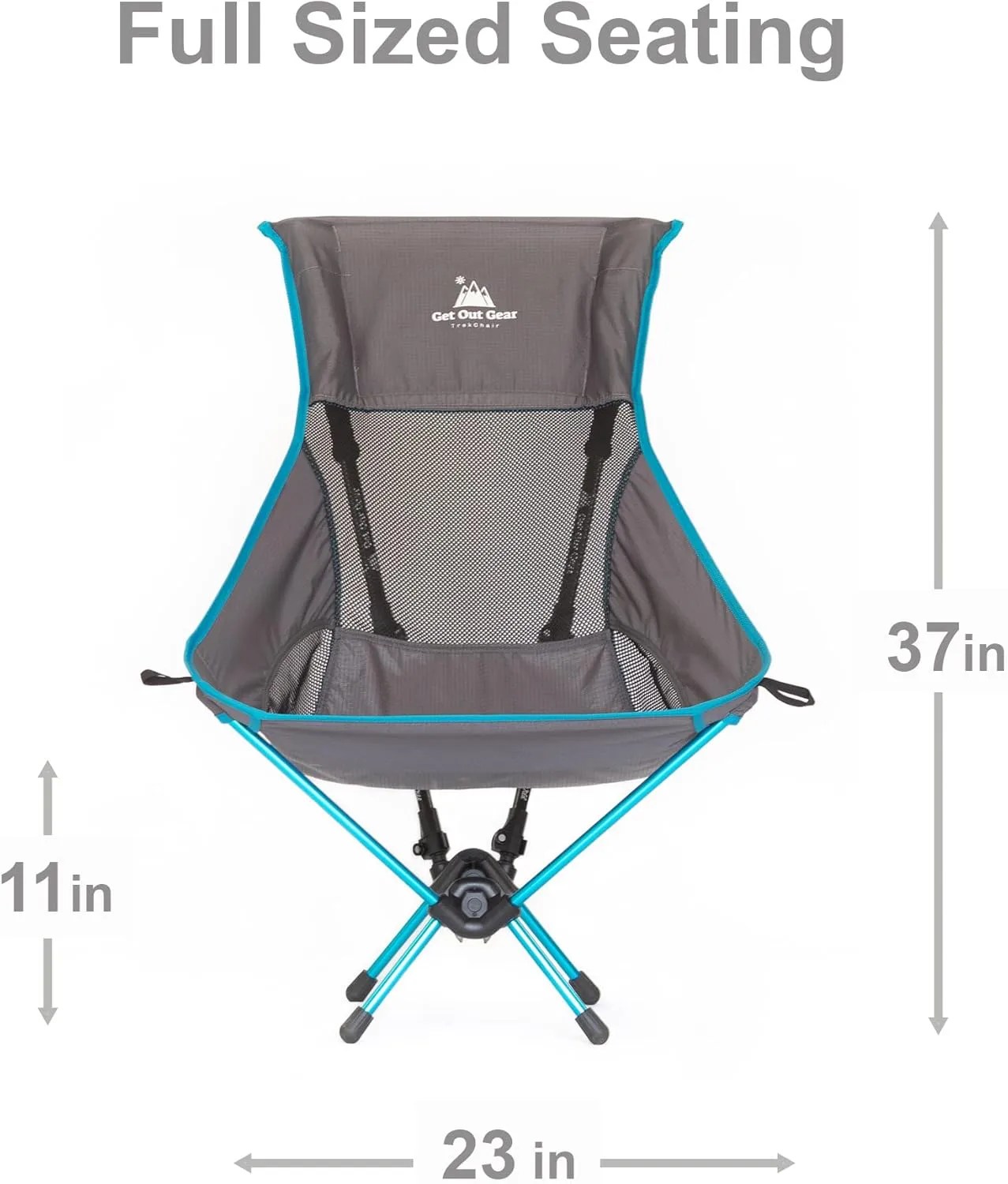 TrekChair High-Back Ultralight Backpacking Chair - Chair Only | Requires User Provided Trekking Poles
