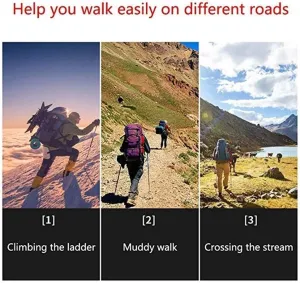 Trekking Pole with Anti-Collision & Quick-Lock System, Telescopic Ultra-Light Aerospace Aluminum, EVA Foam Handle