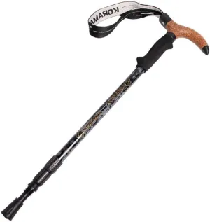 Trekking Pole with Shock-Proof Tip, Lightweight Aluminium Walking Stick with Cork Grip, Adjustable 65cm-135cm for Outdoor Activities