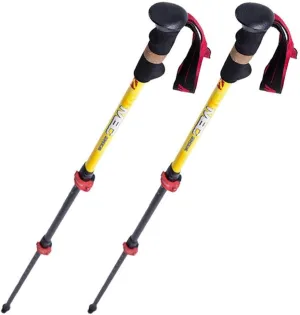 Trekking Poles 2 Pack Lightweight Aluminum and Carbon Fiber Collapsible Adjustable Quick Lock Ergonomic Grip for Hiking Walking Camping Backpacking