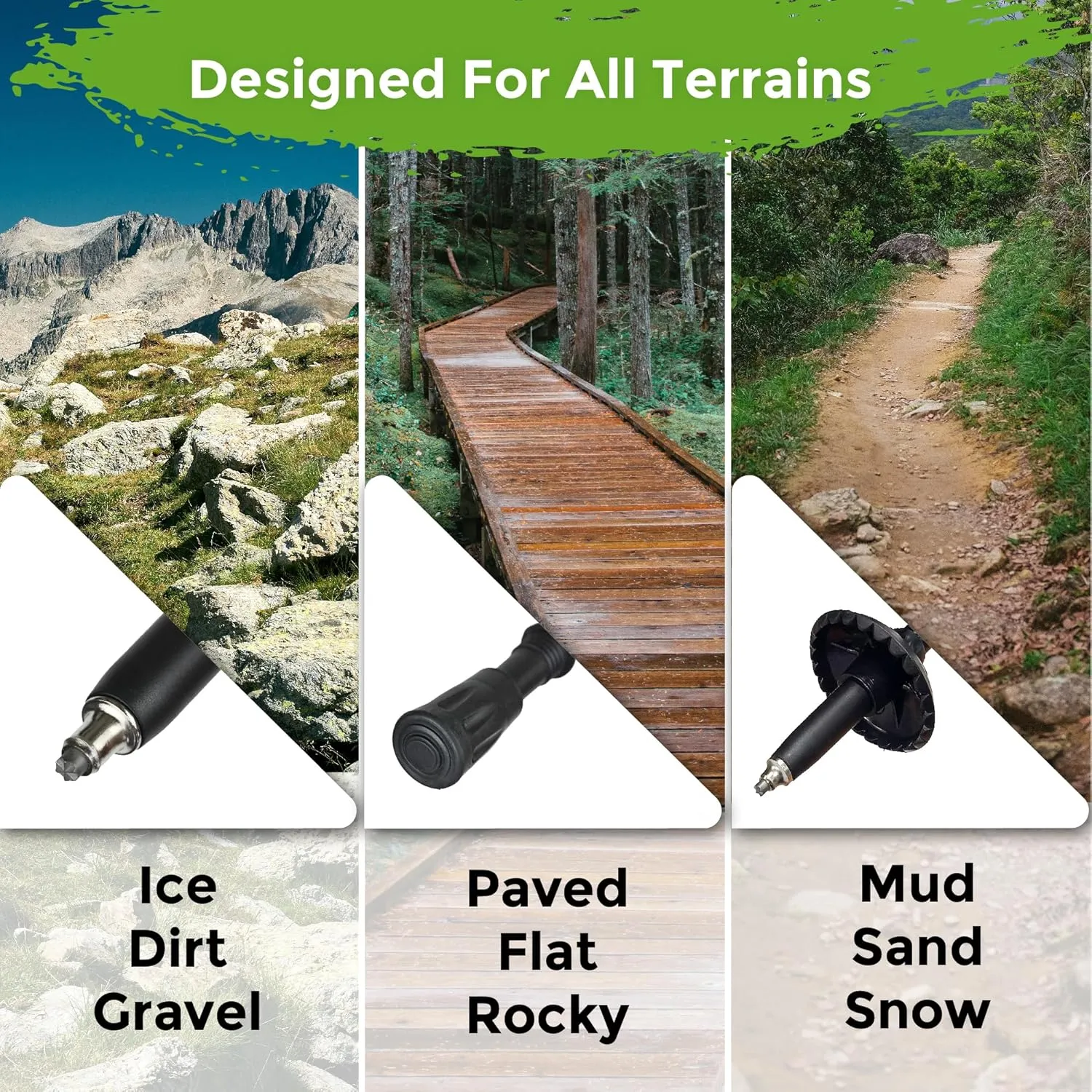 Trekking Poles, 2-Pack Lightweight Aluminum Collapsible Hiking Sticks with EVA Grip and Quick Lock for Men and Women