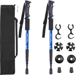 Trekking Poles - 2 Pack with Antishock and Quick Lock System, Telescopic, Collapsible, Ultralight for Hiking, Camping, Mountaining, Backpacking, Walking (B)