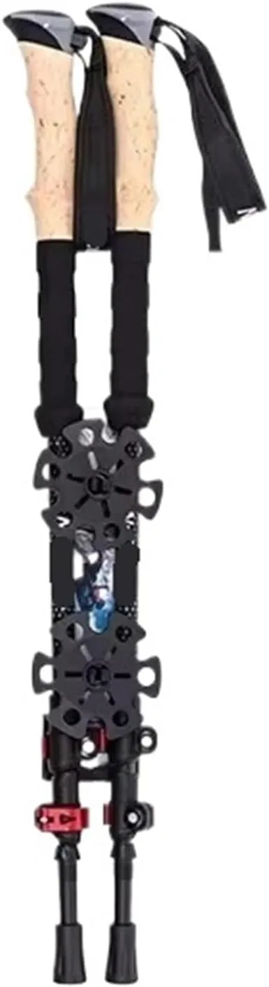 Trekking Poles 2pcs Carbon Fiber Pattern Collapsible Telescopic Sticks Lightweight Walking Hiking Stick Climbing Stick